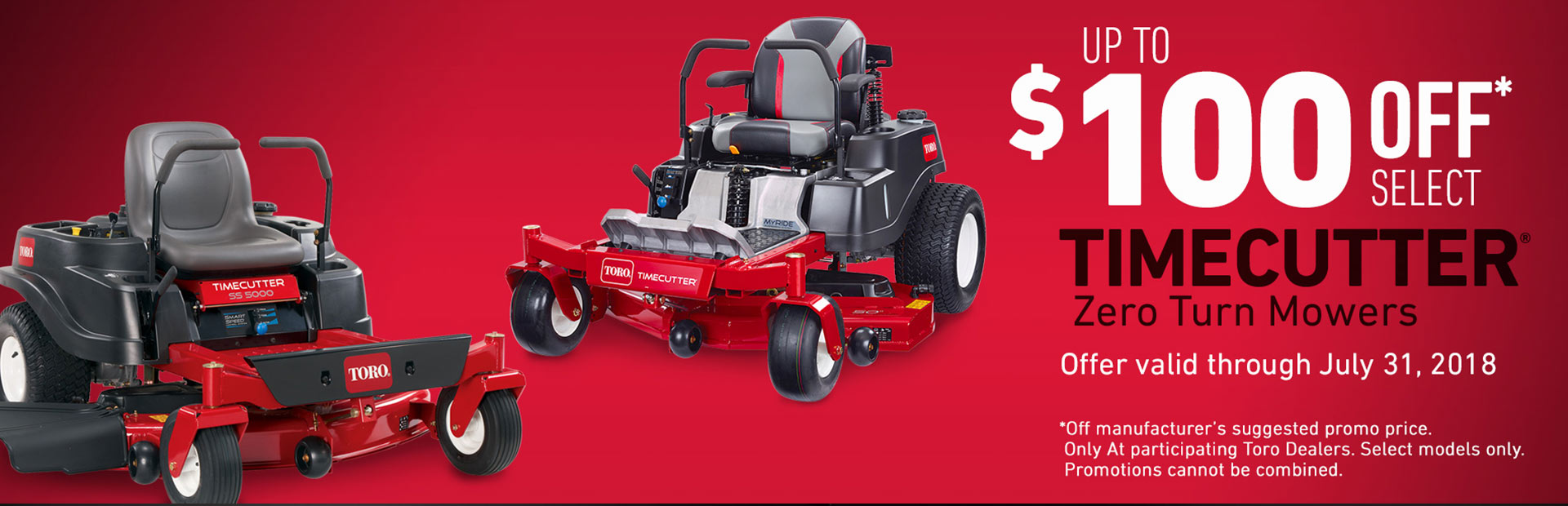 Toro: $100 Off 2018 50" TimeCutter & all 2018 MX Mowers